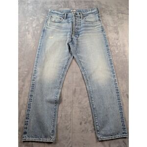 American Eagle AE77 Selvedge Jeans Mens 32x30 Light Blue Wash Button Fly Denim